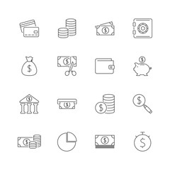Finance outline icon set