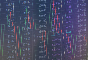 Stock Market Trading Graph and Candlestick Chart Suitable for Financial Investment Concept. Abstract Finance Background.