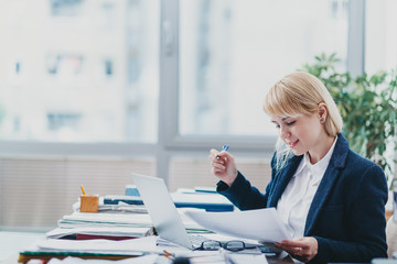 Woman in office