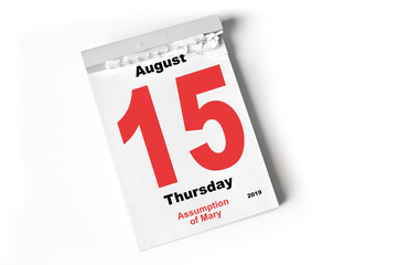 15. August 2019 Assumption of Mary