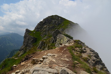 Tatry, szlak graniowy z Kasprowego Wierchu w stronę Giewontu