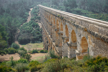 The Ferreres Aqueduct perspective view
