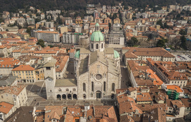 Fototapeta na wymiar Cathedral of Como, Northern Italy. Aerial view
