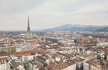 Deurstickers Aerial view of Mole Antonelliana in Turin © a_medvedkov