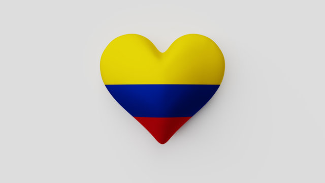 Corazón bandera Colombia. 3D