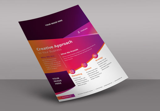Flyer Layout with Large Gradient Header
