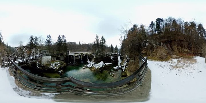 VR 360 winter waterfall in austria