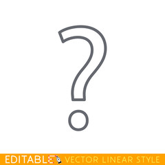 Question mark, line simple icon, outline vector sign, linear style pictogram isolated on white. Symbol, logo illustration. Editable stroke sketch icon. Stock vector illustration.