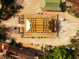 Aerial boudhist temple pagoda in Siem-Reap, Cambodia