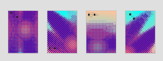 Geometric halftone gradient texture cover banner template