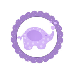 Cartoon Elephant Toy for Baby shower cards.