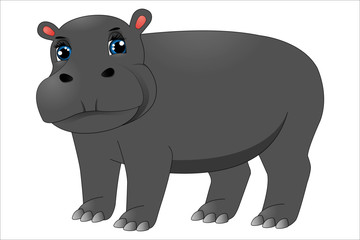 Cute cartoon hippo