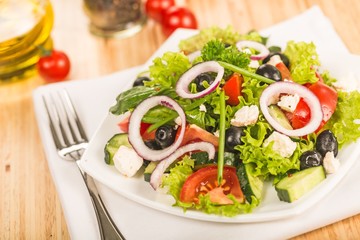 Fresh spring salad with vegetable