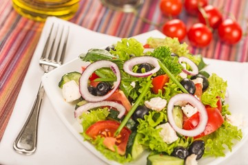 Fresh spring salad with vegetable