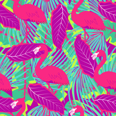 tropical flamingo pattern