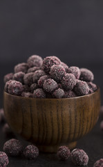 Frozen Blueberries on a Slate Tabletop