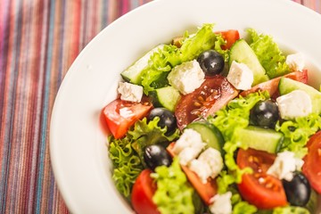 Fresh spring salad with vegetable