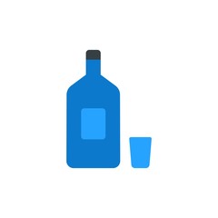 alcohol bottle, alcohol drink flat vector icon. Modern simple isolated sign. Pixel perfect vector  illustration for logo, website, mobile app and other designs