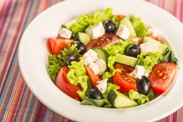 Fresh spring salad with vegetable
