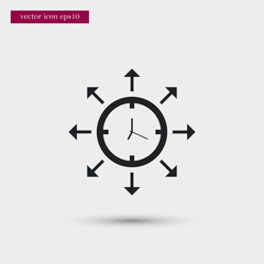Clock icon. Simple time management element illustration. Office symbol design from business collection. Can be used in web and mobile.