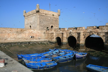 Fishing boats in the bay of Essaouira