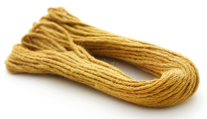 Woolen thread of golden