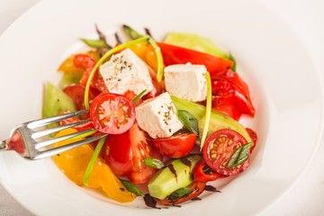 Fresh spring salad with vegetable
