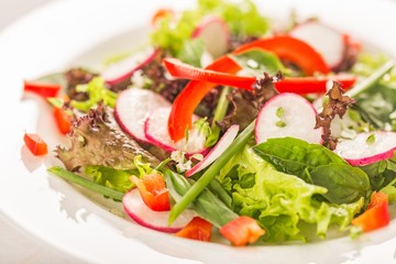 Fresh spring salad with vegetable