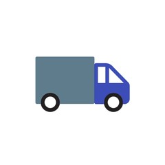 delivery car, cargo car flat vector icon. Modern simple isolated sign. Pixel perfect vector  illustration for logo, website, mobile app and other designs