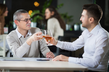 Businessmen in a restaurant