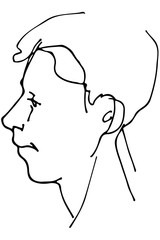 vector sketch of a beautiful man profile