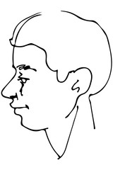 vector sketch of a beautiful man profile