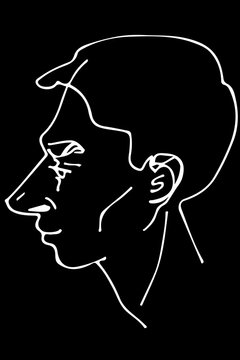 vector sketch of a beautiful man profile.