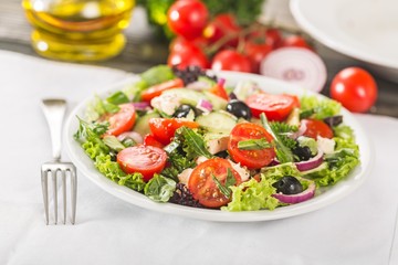 Fresh spring salad with vegetable