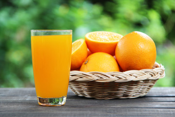 Orange juice with oranges.