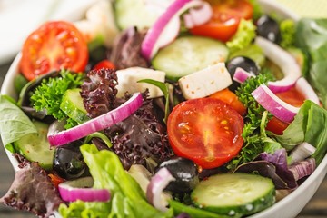 Fresh spring salad with vegetable