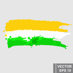 Flag of India. Map. Symbol of the state. For your design. Rectangle.