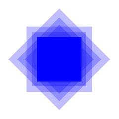 Squares superimposed star abstract corners blue