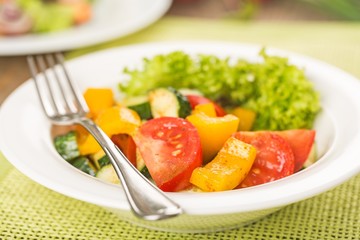 Fresh spring salad with vegetable