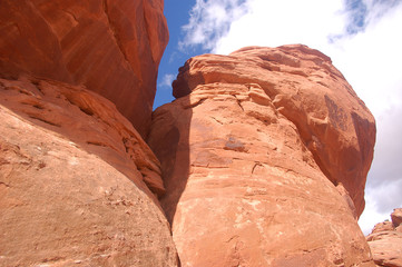 Red rock sandstone formation and sky in Bears Ears Wilderness of Southern Utah