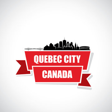 Quebec City skyline - ribbon banner - Canada 