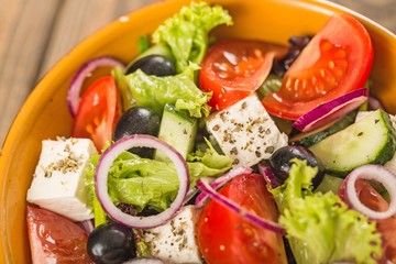 Fresh spring salad with vegetable