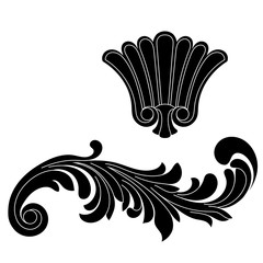 Vintage baroque ornament, corner. Retro pattern antique style acanthus. Decorative design element filigree calligraphy vector. - stock vector