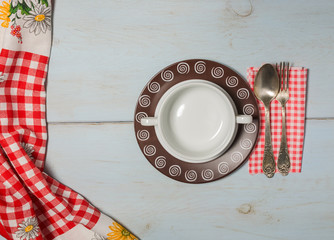 plate with napkin on table