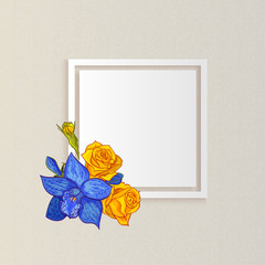 vector frame with flowers