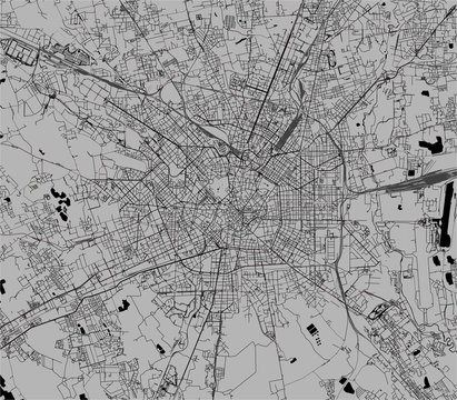 vector map of the city of Milan, capital of Lombardy, Italy
