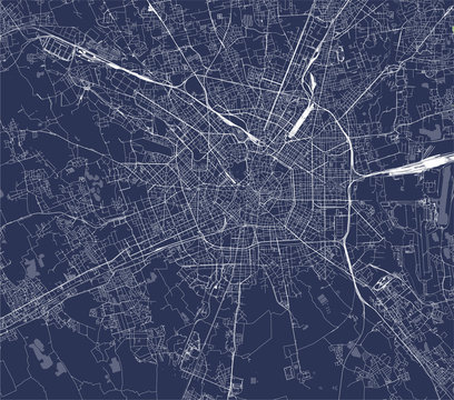 vector map of the city of Milan, capital of Lombardy, Italy