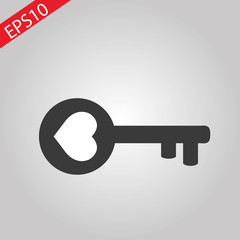 Logo with a combination of key and heart.