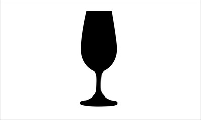 The realistic silhouette glass for wine or champagne.