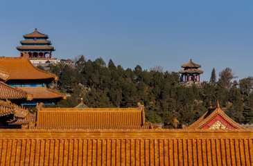Jingshan Park seen from forbidden city Beijing